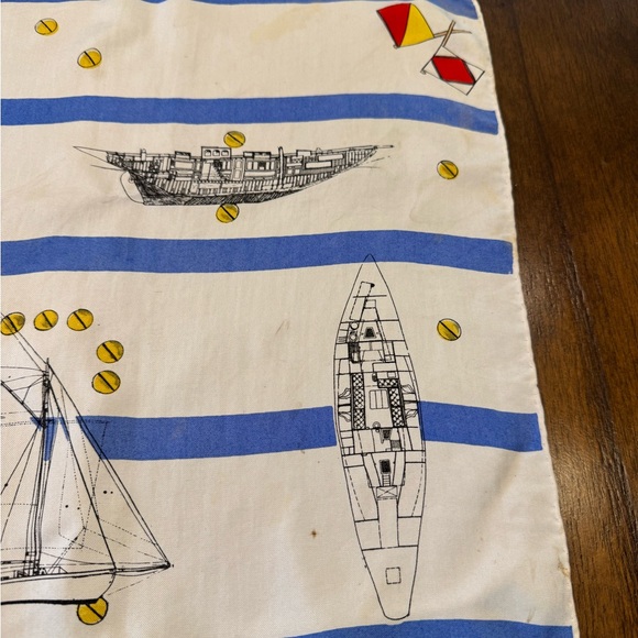 VTG Nautical Sailboat Print Scarf - Picture 4 of 5